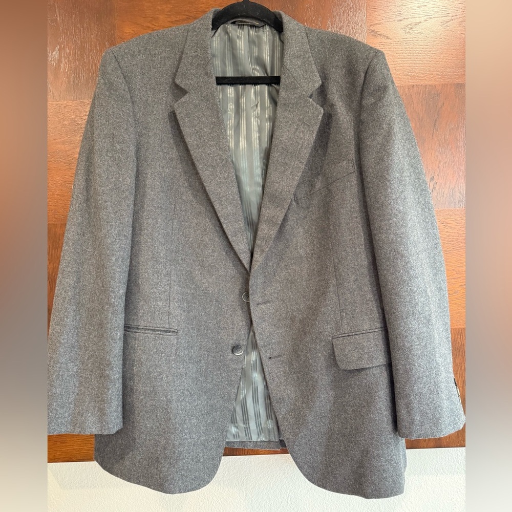 fellini Blazer Suit Jacket Mens Size 44R wool 100% pockets gray